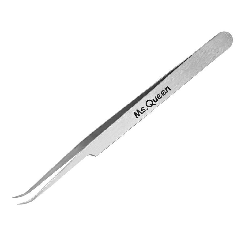 Ms.Queen Eyelash Extension Tweezers,Professional Curved Pointed Isolation Tweezers for Classic Individual Volume Mink Lash Extensions - Image 5
